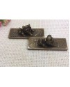 黃銅獅子鎮尺 一對 厚德載物 黃銅獅子鎮尺 一對 厚德載物